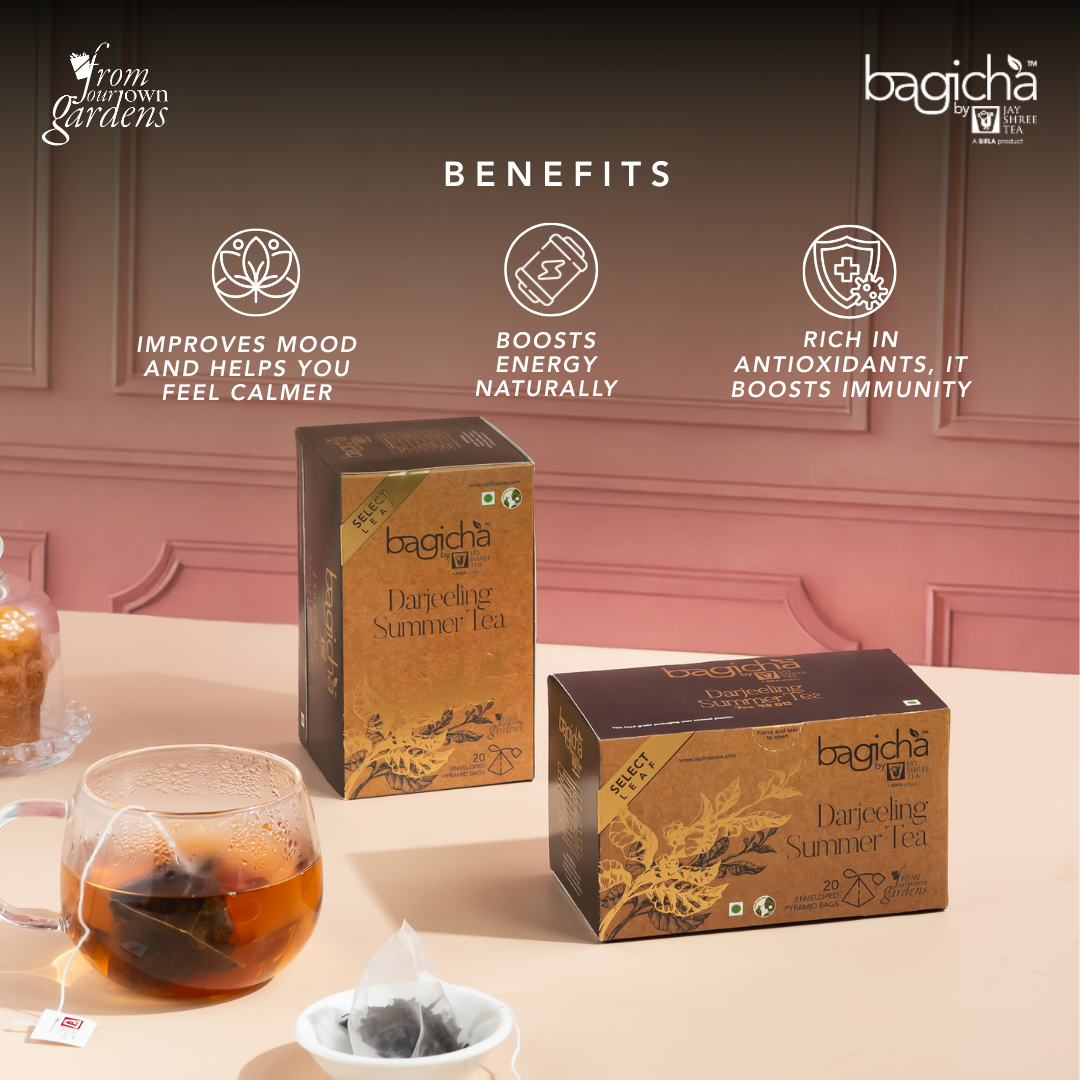 Bagicha by Jay Shree Tea Darjeeling Summer Tea 20 Pyramid Tea Bags