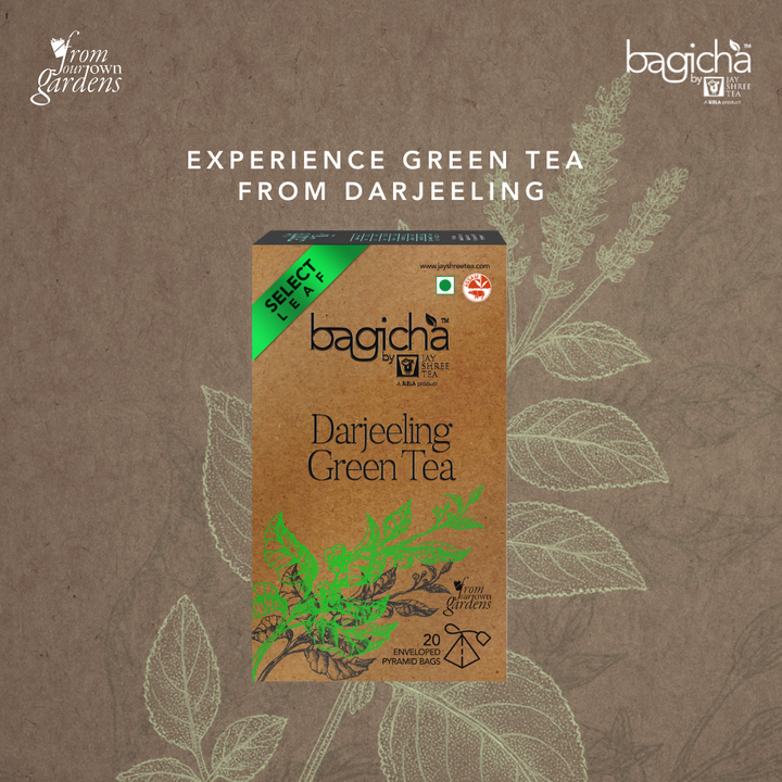 Bagicha by Jay Shree Tea Darjeeling Green Tea 20 Pyramid Tea Bags