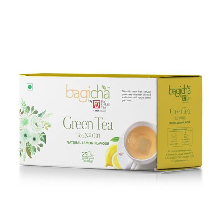 Bagicha By Jay Shree Tea Green Tea Natural Lemon Flavour 25 Enveloped Tea Bags