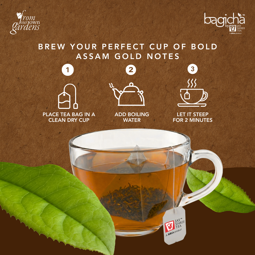 Bagicha by Jay Shree Tea Assam Gold Standard 20 Pyramid Tea Bags