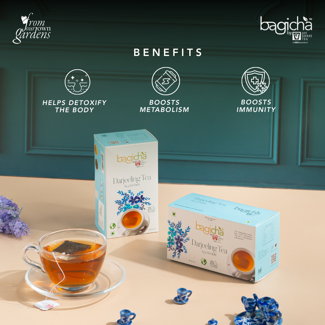 Bagicha By Jay Shree Tea Darjeeling Tea 25 Enveloped Tea Bags (Pack of 2)