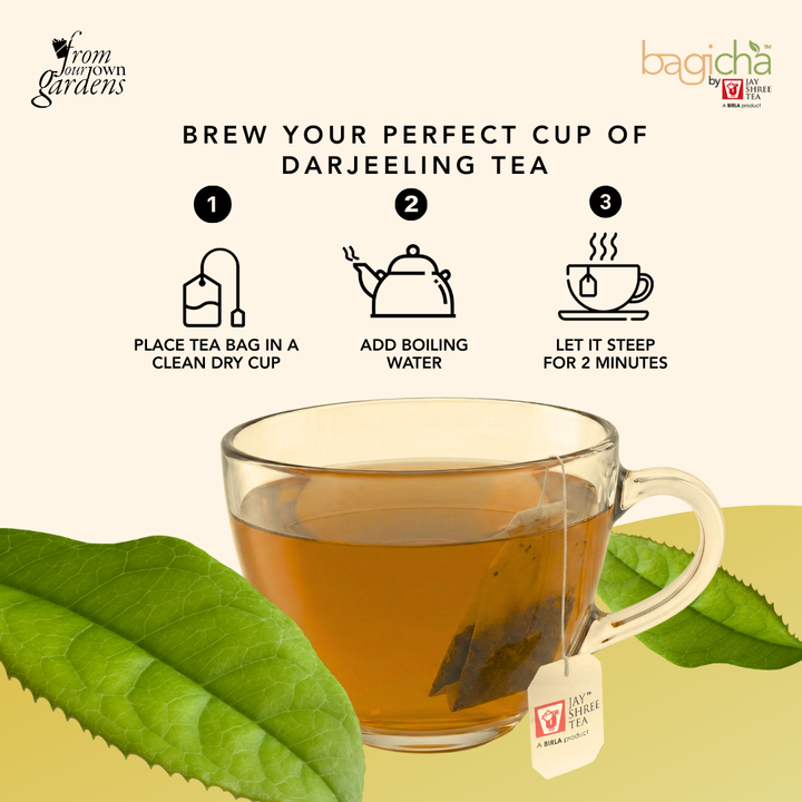 Bagicha By Jay Shree Tea Darjeeling Tea 25 Enveloped Tea Bags (Pack of 2)