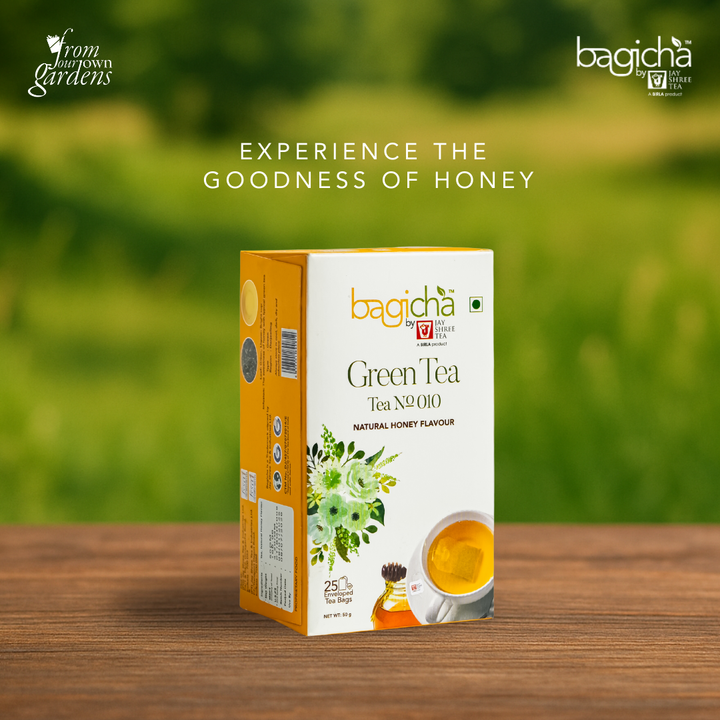 Bagicha By Jay Shree Tea Green Tea Natural Honey Flavour 25 Enveloped Tea Bags (Pack of 2)