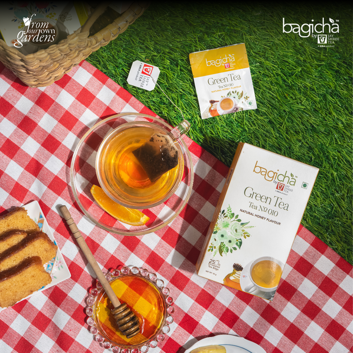 Bagicha By Jay Shree Tea Green Tea Natural Honey Flavour 25 Enveloped Tea Bags (Pack of 2)
