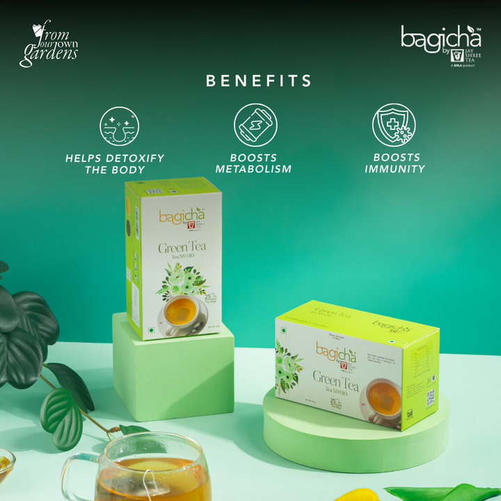 Bagicha By Jay Shree Tea Green Tea 25 Enveloped Tea Bags (Pack of 2)