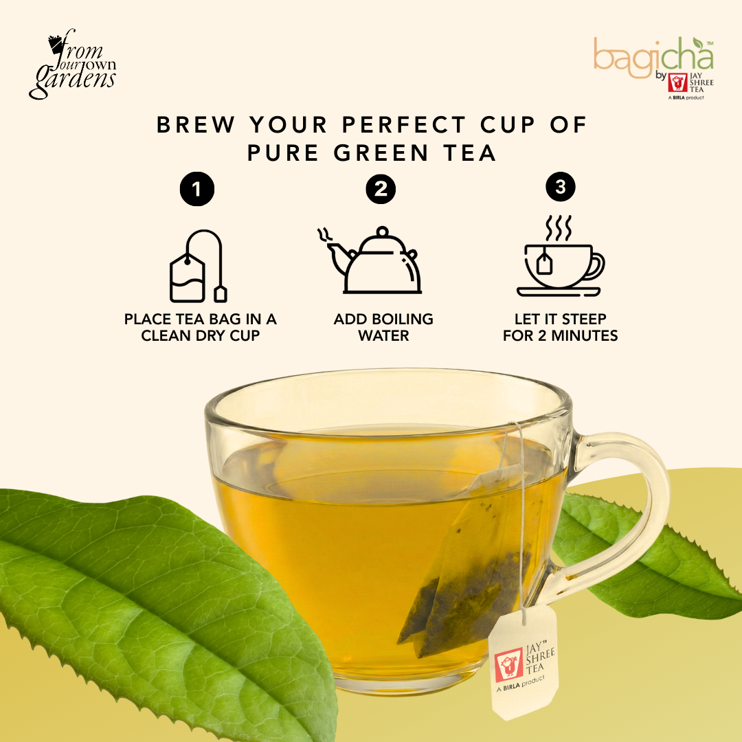 Bagicha By Jay Shree Tea Green Tea 25 Enveloped Tea Bags (Pack of 2)