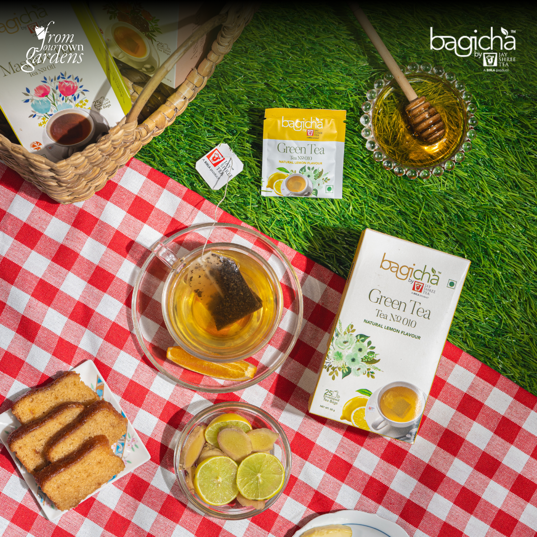 Bagicha By Jay Shree Tea Green Tea Natural Lemon Flavour 25 Enveloped Tea Bags (Pack of 2)