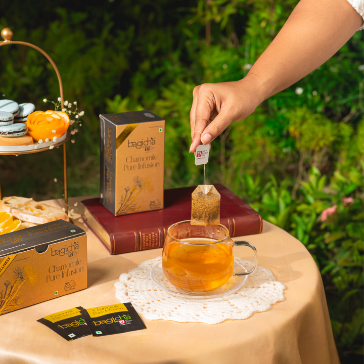 Bagicha by Jay Shree Tea | Chamomile Pure Infusion | 25 Enveloped Tea Bags