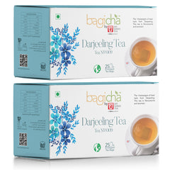 Bagicha By Jay Shree Tea Darjeeling Tea 25 Enveloped Tea Bags (Pack of 2)