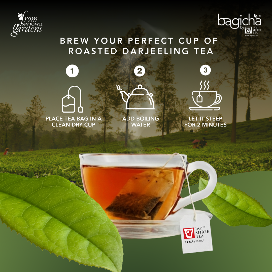 Bagicha By Jayshree Tea Roasted Aromatic Darjeeling Tea Bag (25Enveloped Tea Bags)