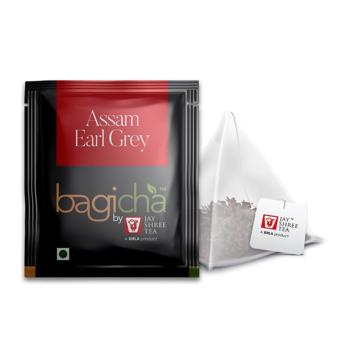 Bagicha by Jay Shree Tea Assam Earl Grey Tea 20 Pyramid Tea Bags