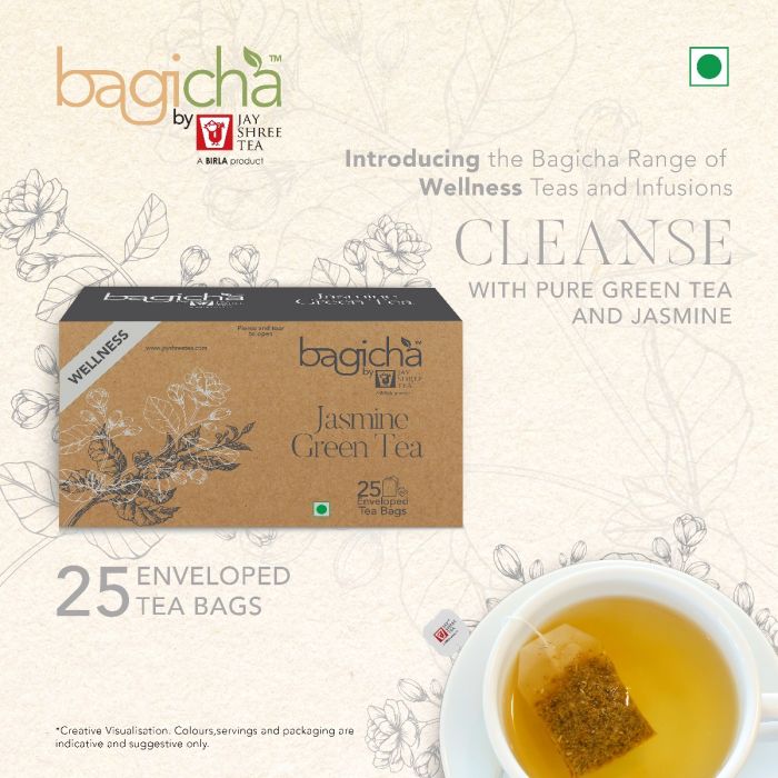 Bagicha by Jay Shree Tea | Jasmine Green Tea | 25 Enveloped Tea Bags