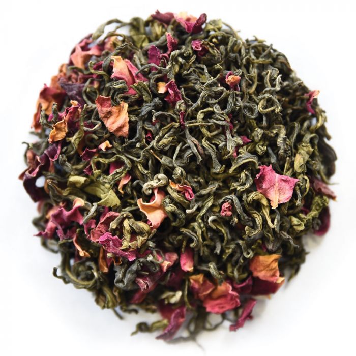 Rose Green Tea - Darjeeling Green Tea Loose Leaf with Rose Petals