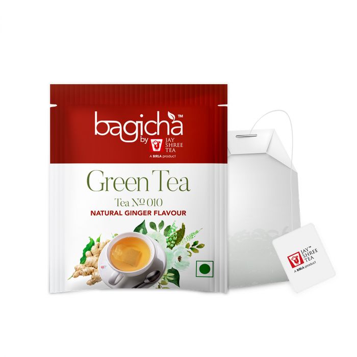 Bagicha By Jay Shree Tea Green Tea Natural Ginger Flavour Flavour 25 Enveloped Tea Bags