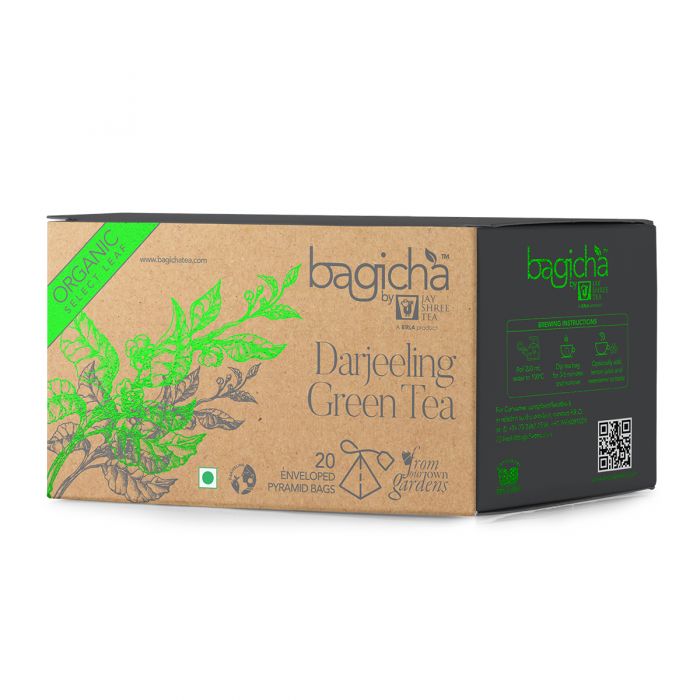 Bagicha by Jay Shree Tea Darjeeling Green Tea 20 Pyramid Tea Bags