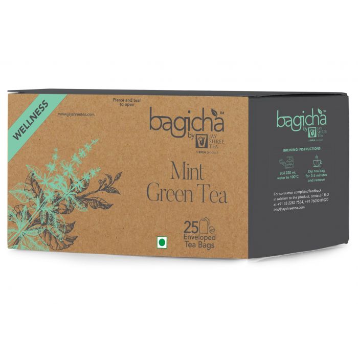 Bagicha by Jay Shree Tea | Mint Green Tea | 25 Enveloped Tea Bags