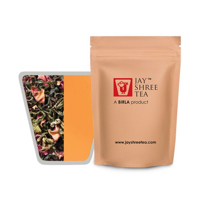 Rose Green Tea - Darjeeling Green Tea Loose Leaf with Rose Petals