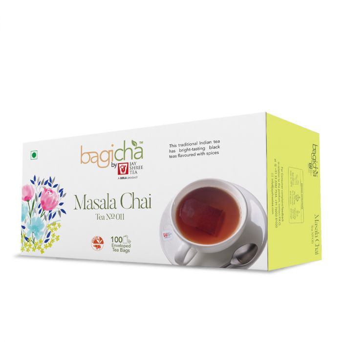 Bagicha By Jay Shree Tea Masala Chai 100 Enveloped Tea Bags